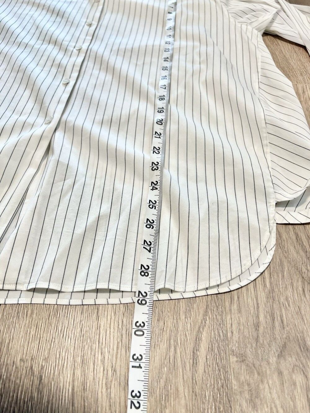 Lafayette 148 Tunic Blouse M/L White Stripe Button Down Lagenlook Artsy Modern - Picture 10 of 16